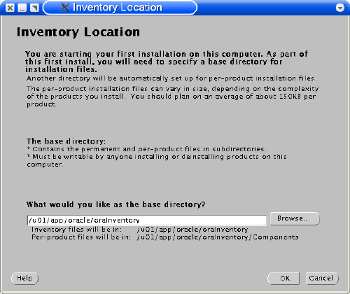 Oracle Inventory Location